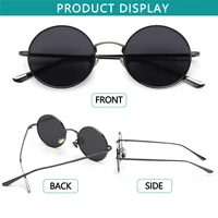 Lunettes circulaires pour hommes et femmes, Protection UV, Steampunk, lunettes de soleil Vintage, lunettes circulaires rondes 4
