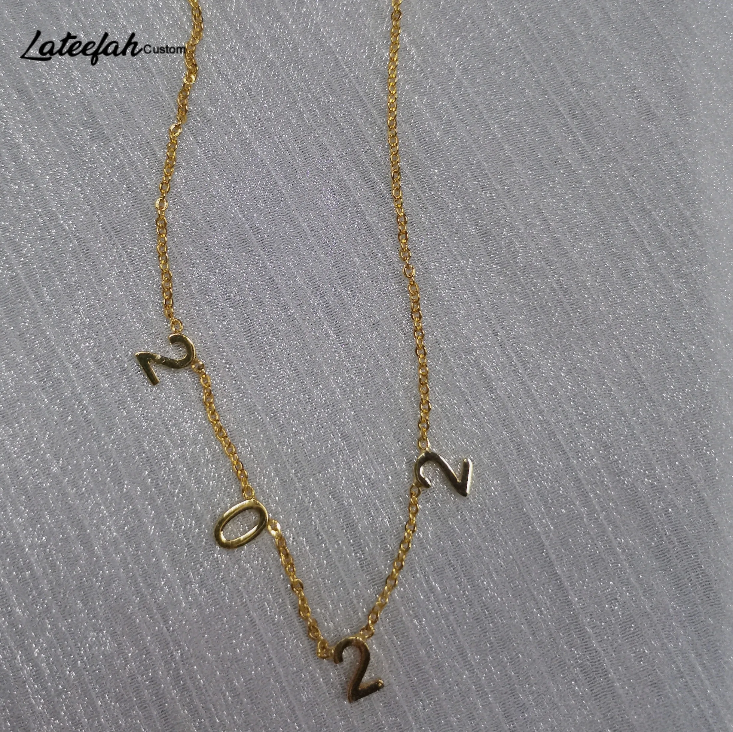 Lateefah Trendy Stainless Steel Custom Number Necklace for Women Girls Personality Custom Name Necklaces Jewelry As Gift