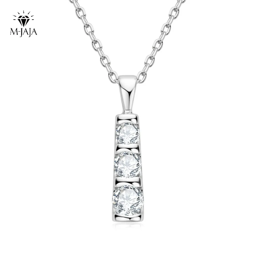 

M-JAJA 0.6ct Moissanite Pendant Necklace for Women Sparkling Lab Diamond 100% S925 Sterling Silver White Gold Plated Jewelry GRA