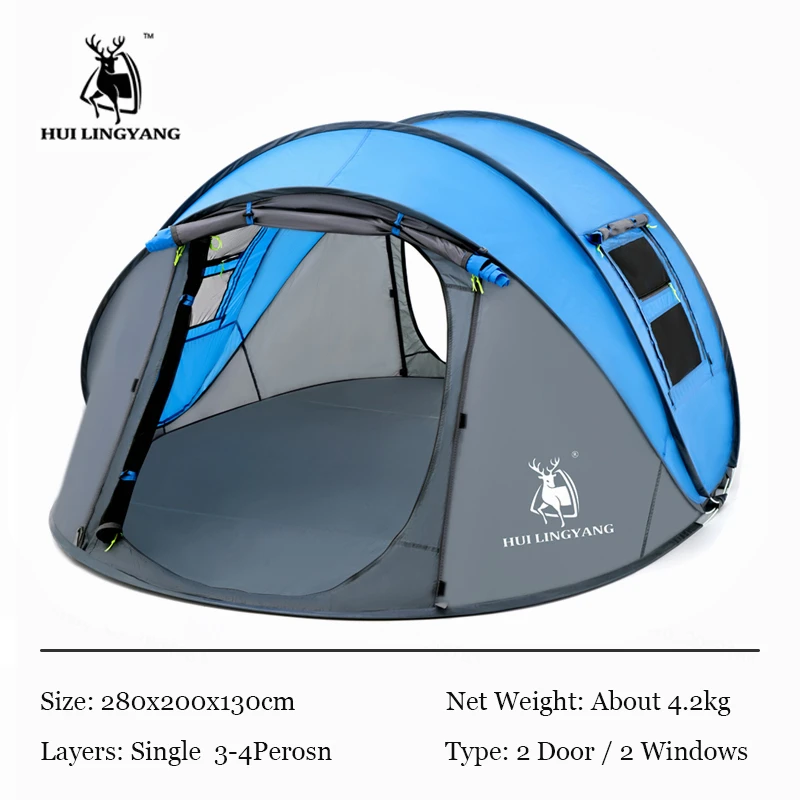 Hui lingyangスローテント屋外自動テントスローポップアップ防水