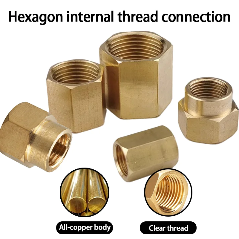 Rosca Fêmea Acessórios para Tubos de Latão Hex Porca Rod Conector Acoplamento para Água Combustível Gás Bsp 10 Pcs