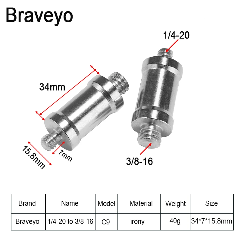 Camera Flash Adapter 1/4-20 to 3/8-16 Flash Bracket Conversion Screw Photography Camera Tripod Accessories 1/4 3/8 Live Streaming Bracket Adapter
