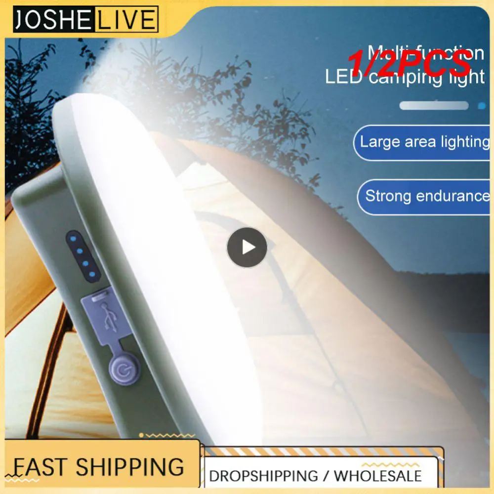 

1/2PCS 15600maH Upgraded 80W Rechargeable LED Camping Strong Light with Magnet Zoom Portable Tent Light Work Maintenance