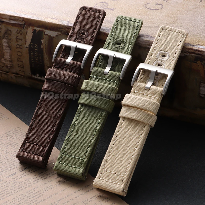 Deluxe Woven Canvas Braided Nylon Watch Band - Durable Premium Strap