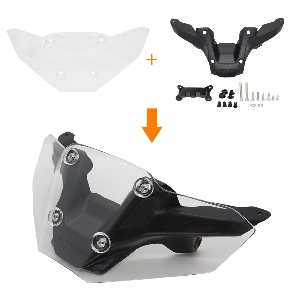 

New Motorcycle Accessories For Yamaha MT-09 MT 09 SP MT09 mt09 2024 Black Windscreen Wind Deflector Windshield Bracket Kit