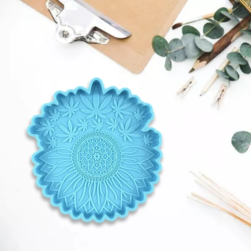 Y4QE DIY Maple Leaf Epoxy Resin Mold Holder Silicone Mould