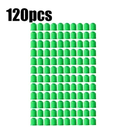 Assorted Colored Tire Valve Dust Covers - Set of 30 to 120, Rubber Ring Enhanced (120pcs Green)