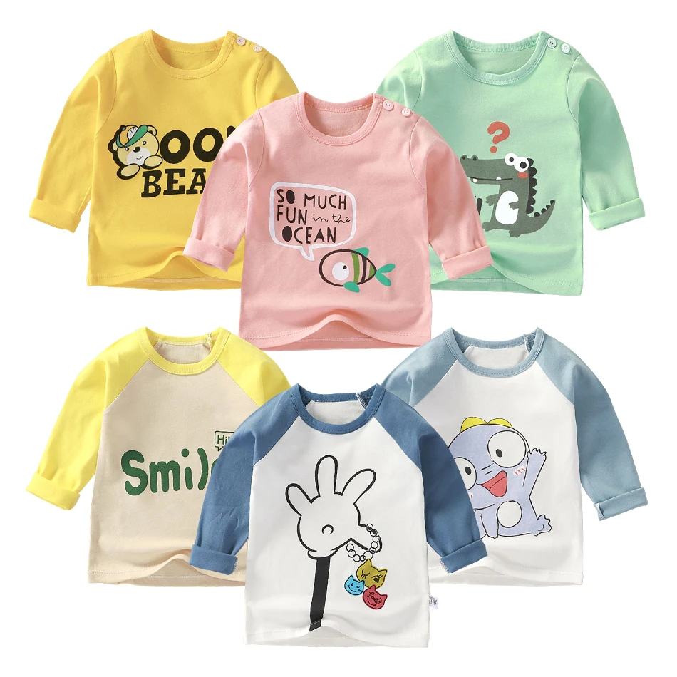 Durable Children Cotton Long Sleeve Dinosaur Pattern Print Shirts Suitable Boys and Girls Autumn Winter Playtime and School Days