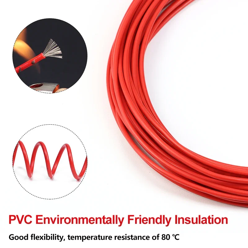 2/5m UL1007 Electronic Wires AWG 30 28 26 24 22 20 18 16 DIY LED Lamp Lighting Wire Line 300V PVC Insulated Tinned Copper Cable image 4