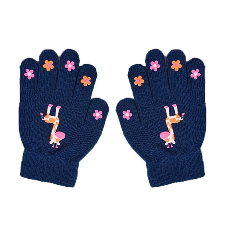 Winter Mittens Warm Knitted Gloves with Cartoon Pattern Crochet Thick Mitten for Kids Boy Girl Children(for Age 4-8Year)