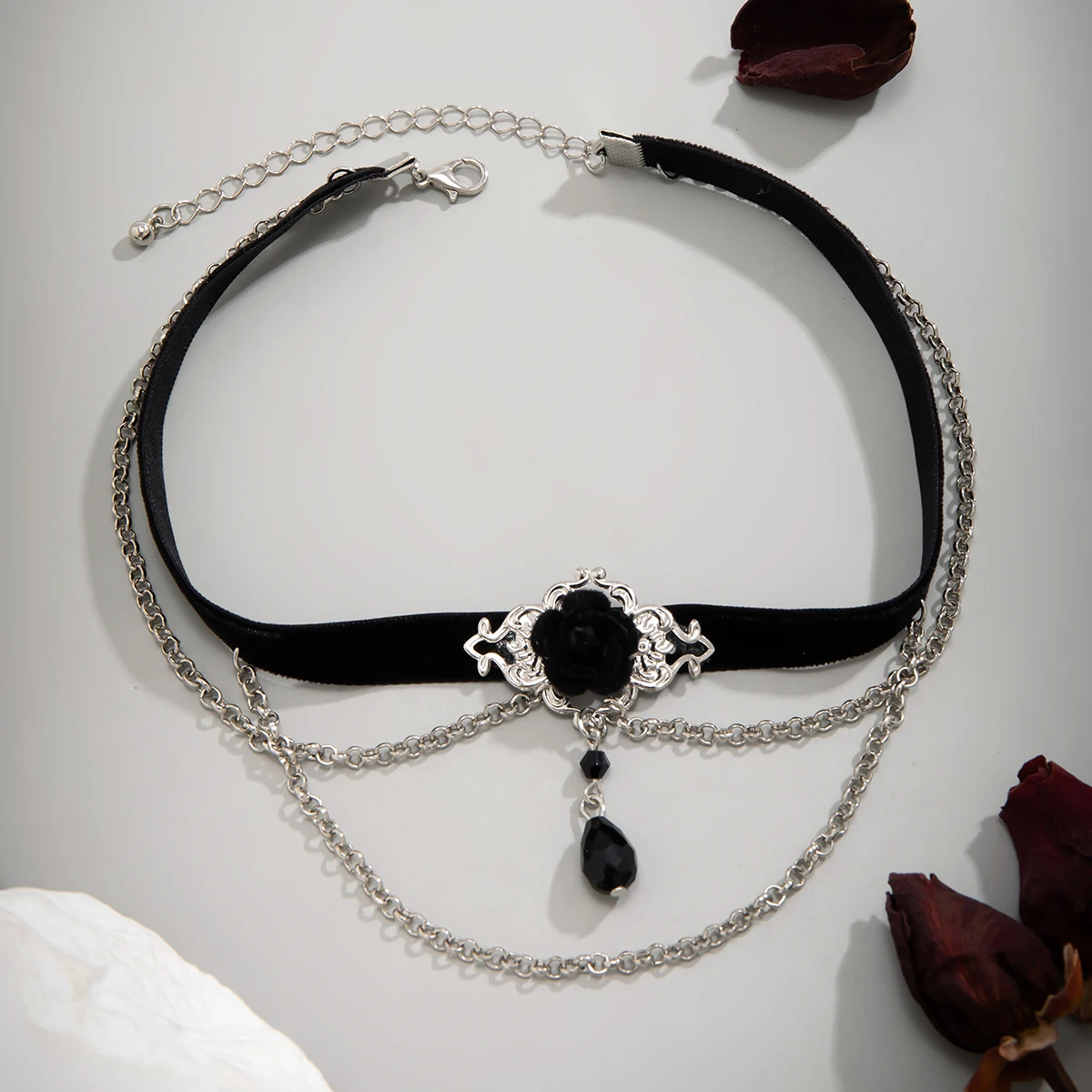 Collana Girocollo In Velluto E Pizzo Nero – Gotica Vintage Regolabile, Donna E Ragazza