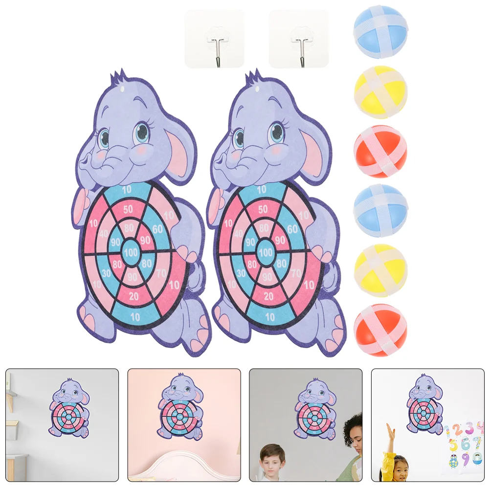 

2 Sets Kids Dart Game Board Games Checkerboard Sticky Ball Boards for Plastic Sports Toys