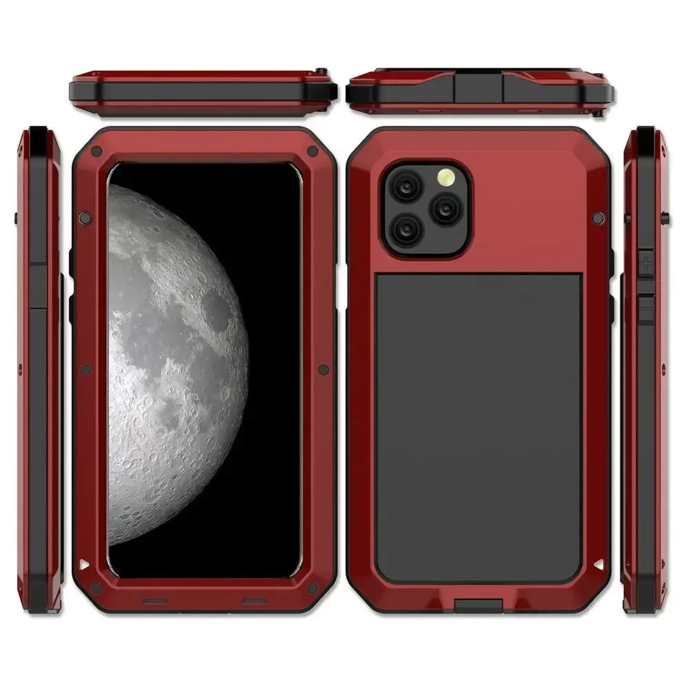 Case For IPhone 15 Metal Case Red Heavy Duty Gorilla Cover High Impact