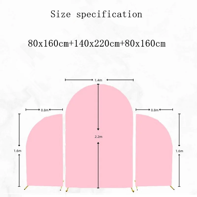 JEBUTU Set di 3 supporti per arco di matrimonio, 1,8 m/2,2 m, colore oro, arco in metallo, per matrimoni, compleanni, feste, baby shower, cerimonie
