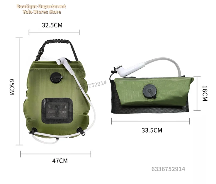Solar-Duschbeutel 20L Outdoor Solar-Heizung Premium Camping-Duschbeutel Heißwasser-Temperatur 45 ° Duschkopf mit abnehmbarem Schlauch – Detail 3