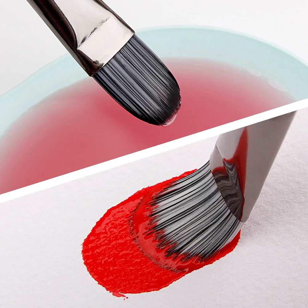 7/10Pcs Different Shape Paint Brushes Set for Art Acrylic Gouache Oil Watercolor Artist Canvas Synthetic Nylon Hair Paint Brush 3