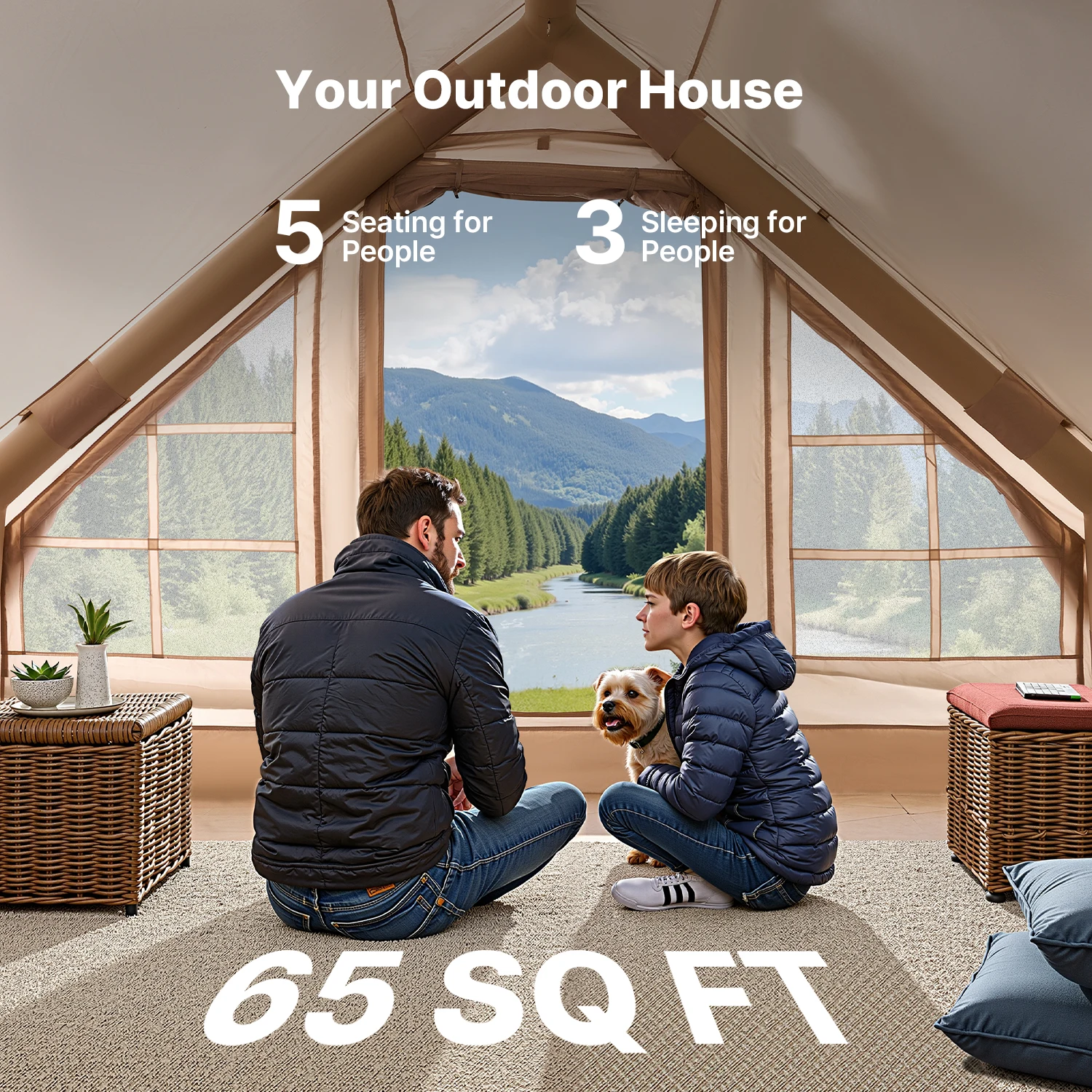 Waterproof Oxford Inflatable Tent for Camping