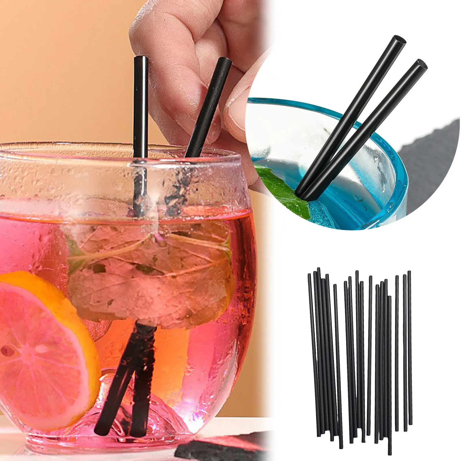Glass Bottle Reusable Plastic Drinking Supplies Sustainable & Reusable Ideal For Cocktails & Drinks Black In Premium Pp