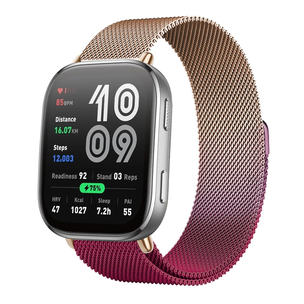 Magnetic Metal Mesh Smartwatch Wristband - 22mm Strap Bracelet