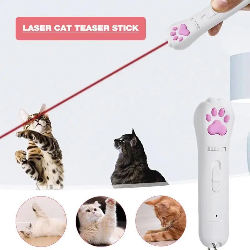 

Multifunctional USB Rechargeable Projection Cat Toys Cat Moss Detection Interactive Cat Teaser Stick For Kitten Dog pet supplies