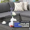 Outdoor Wicker Sectional Sofa Set 6-Piece All-Weather Conversation Furniture Set Grey Rattan Patio Sofas 6