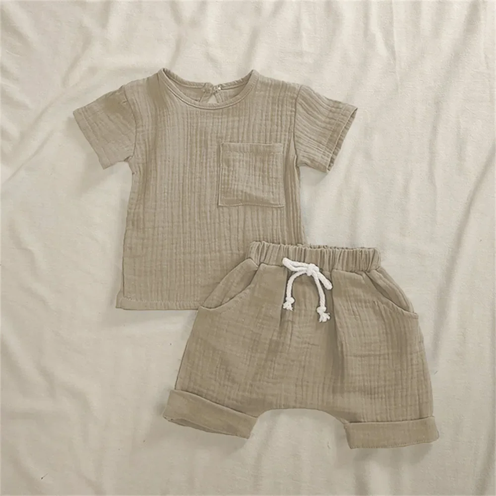 2 Pieces Babies Outfit Set Cotton Newborn Baby Girl Clothes Boys Toddler Romper T-shirts and Shorts Infant Design Soft Clothes 5