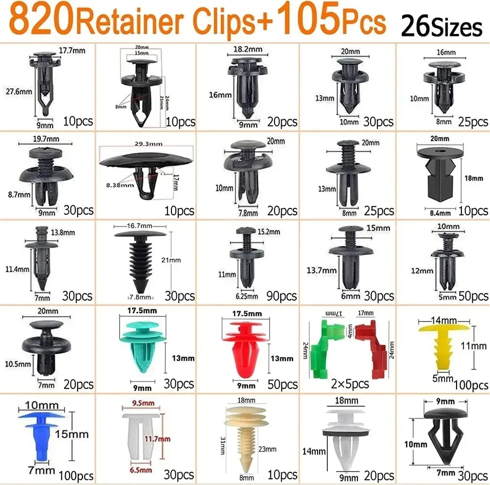 Clip De Retenedores Tipo Empuje, Remaches A Presión, Clips Para Coche, Estructura Compacta, Resistente A Altas Temperaturas Para Model S