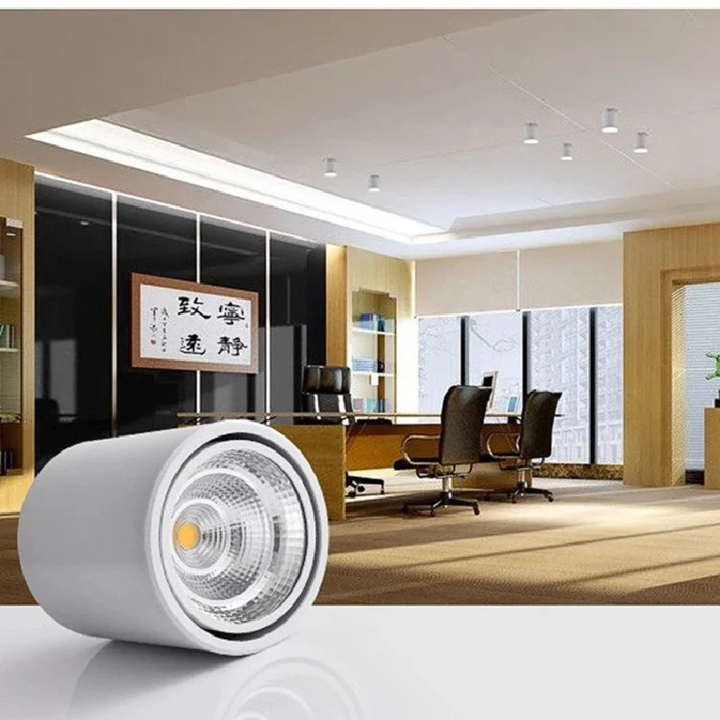 High Quality Rotating LED Downlight COB Surface Mounted Ceiling Lamp  Chip 24W20W18W15W12W9W Adjustable Spot Light AC90-260V