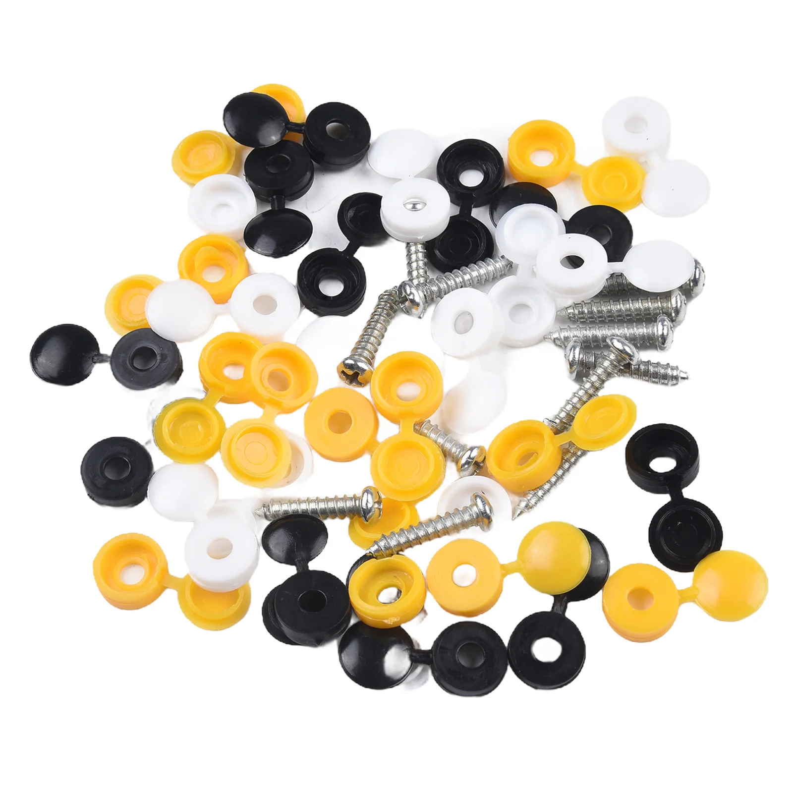 Car Number Plate Fixing Fitting Kit 48pcs Convenient Black White Yellow Cap 12 Screws And 36 Covers car accessories,auto accessories