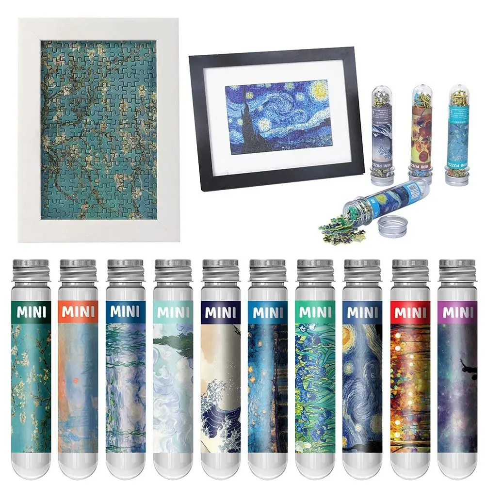 150PCS/Set Creative Oil Painting Jigsaw Puzzles Gifts Mini Oil Painting Jigsaw Test Tube Family Educational Toys Adult Children jigsaw puzzles wooden jigsaw puzzles educational puzzles mini jigsaw puzzle test tube puzzle
