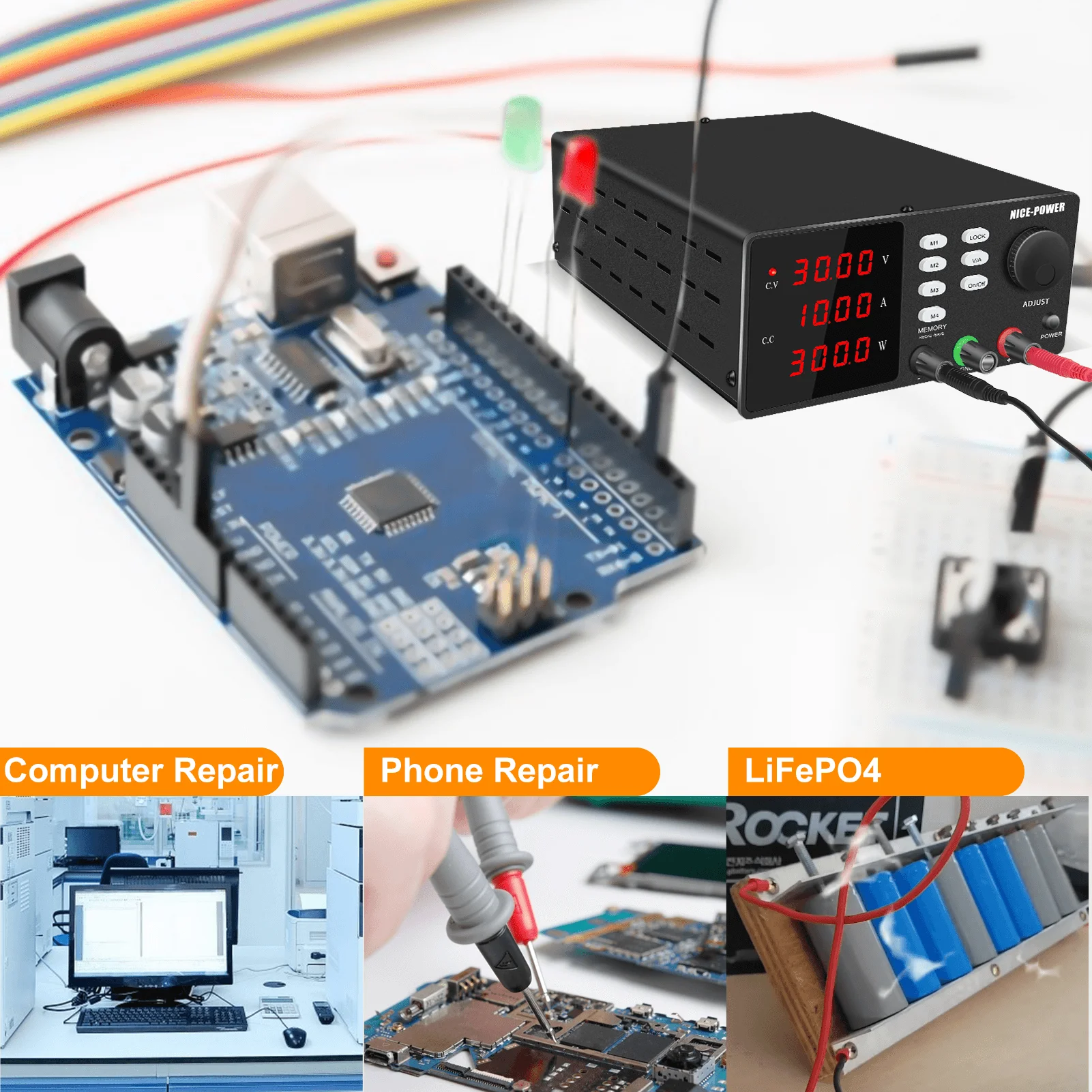 NICE-POWER 30V10A Программируемый лабораторный источник питания RS232 USB Регулятор напряжения Стабилизатор Переключатель Стенд Источник питания 200V 1A 300V 1A (art.: 3920c2e29dded) - 3920c2e29dded
