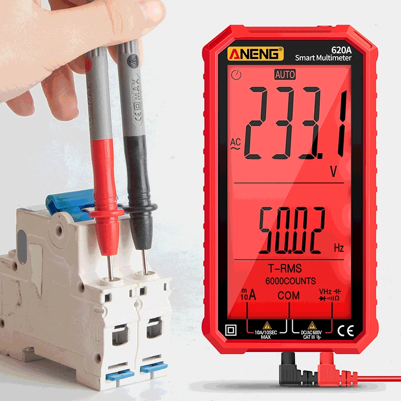 

ANENG 620A Multimeter Pro Smart AC/DC Voltage Meter Multitester Electrical Capacitance Meter Temp Ohm Current Tester Tools