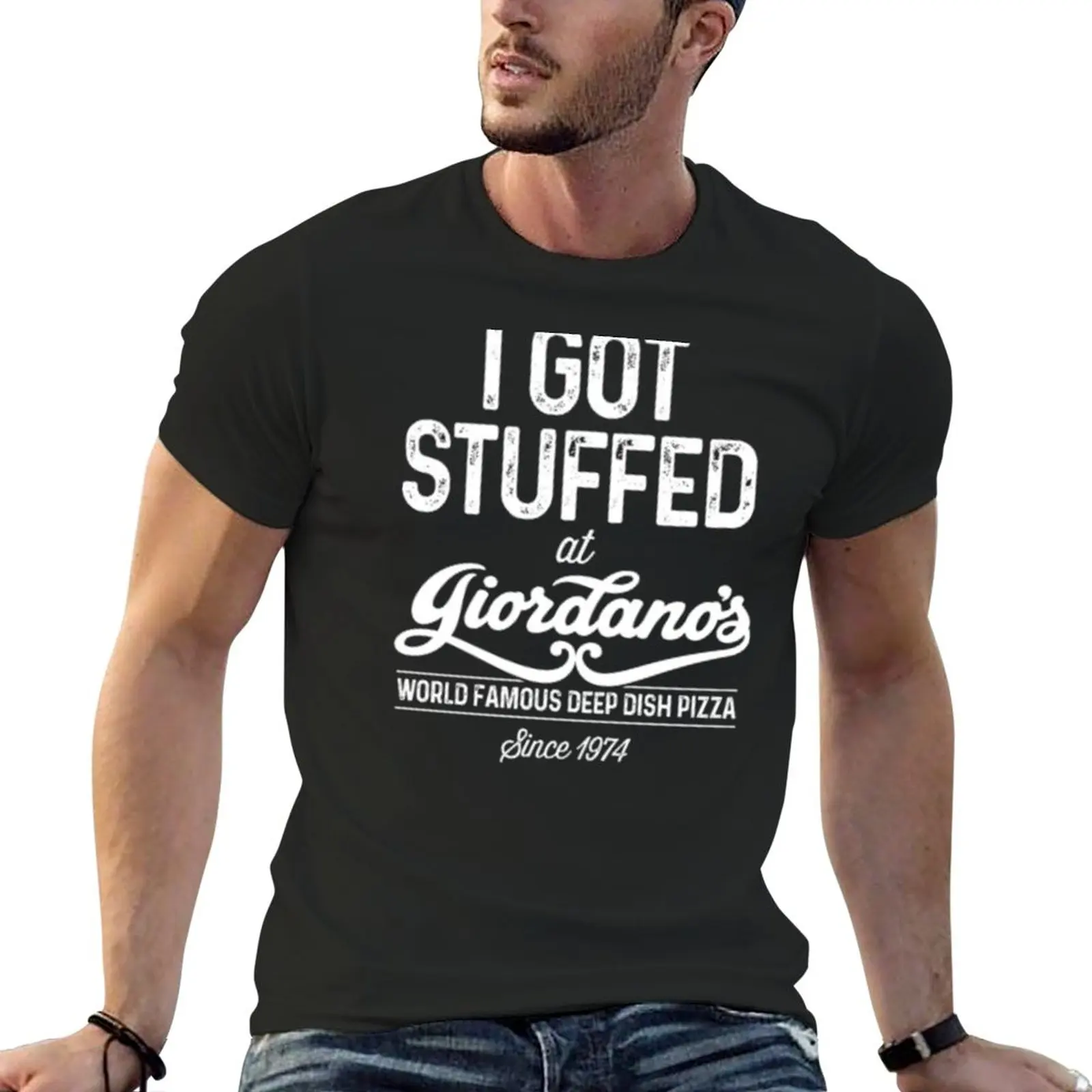 I Got Stuffed At Giordano’s World Famous Deep Dish Pizza T-Shirt heavyweight t shirts mens graphic t-shirts pack