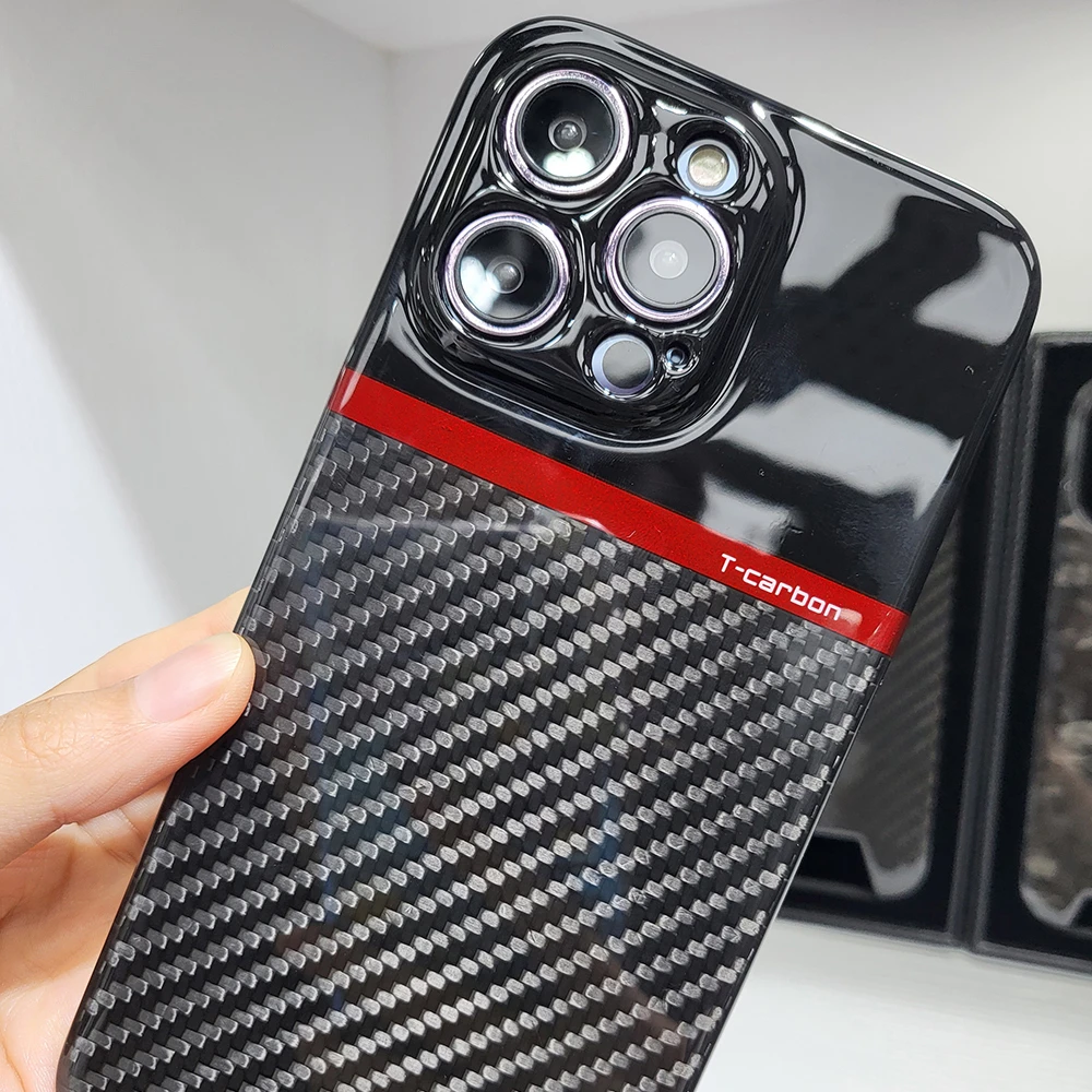 New Real Aramid Fiber Glossy Carbon Fiber Phone For iPhone 14 Pro Max iPhone14 14Pro 14Promax Case Cover