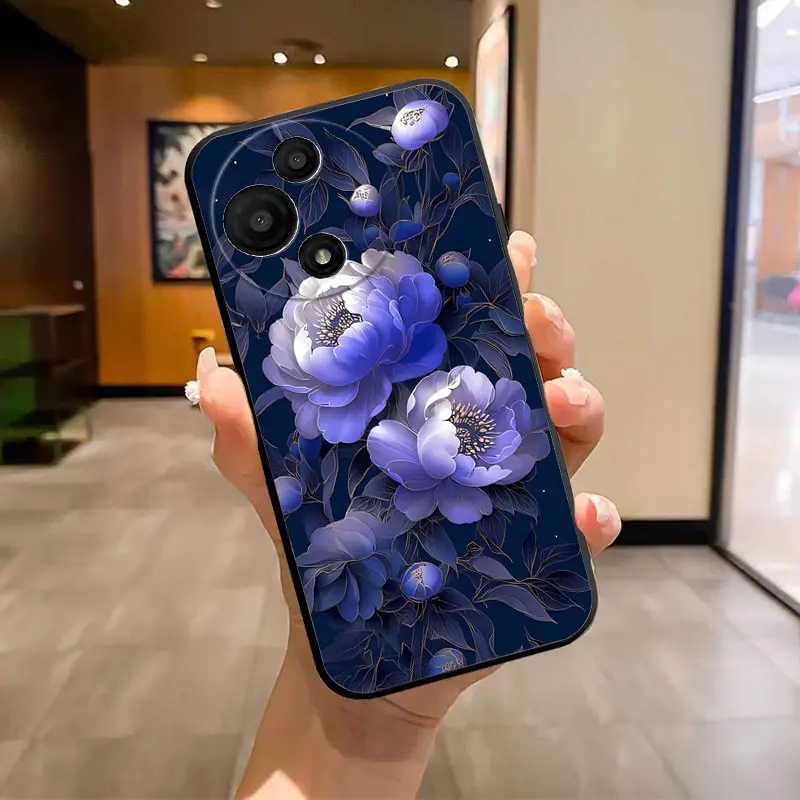 Luxury Silicone Soft Phone Case with Butterfly Marble Print Pattern