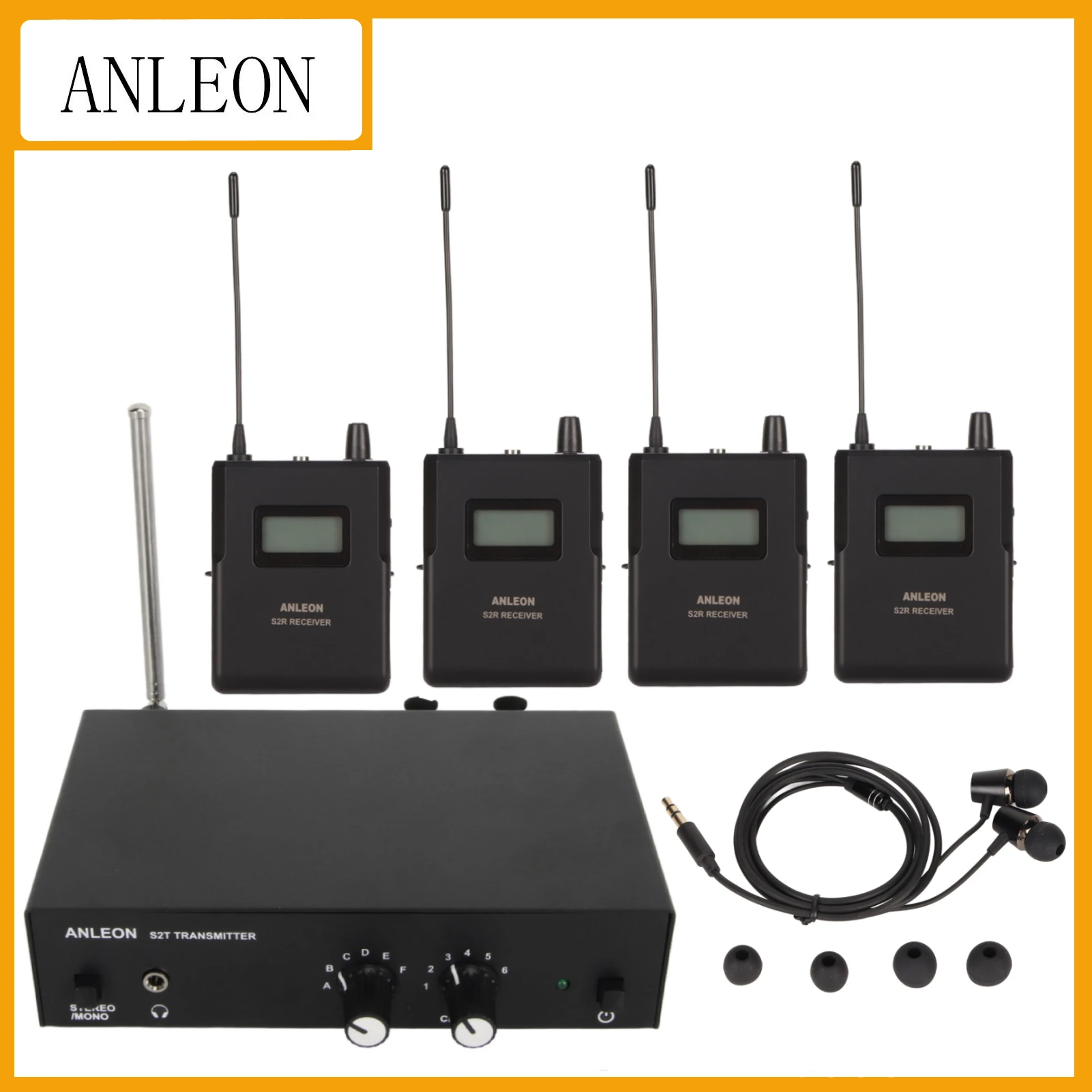 ANLEON S2 UHF Stereo Wireless Stage Monitor System 526-535MHZ 863-865MHZ Professional Digital In-Ear Monitoring System