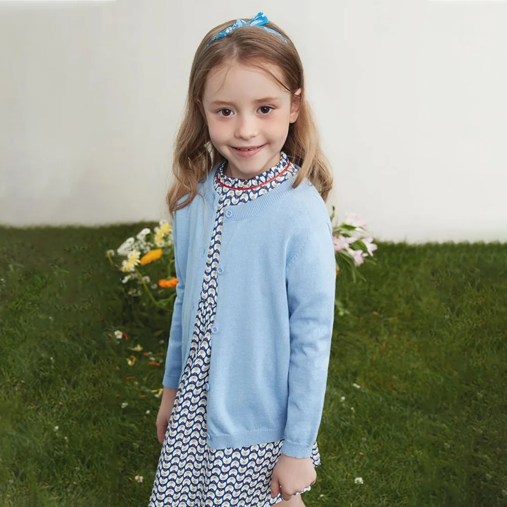 Toddler Boys Girls Crewneck Cardigan Sweaters Long Sleeve Kids Button Cotton School Uniform Knit Tops Outwear kids sweater