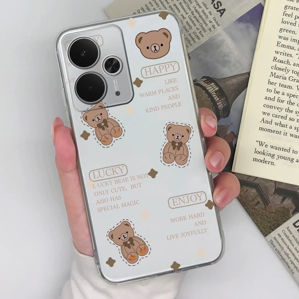 Chic Transparent TPU Silicone Phone Case with Lovely Design Patterns