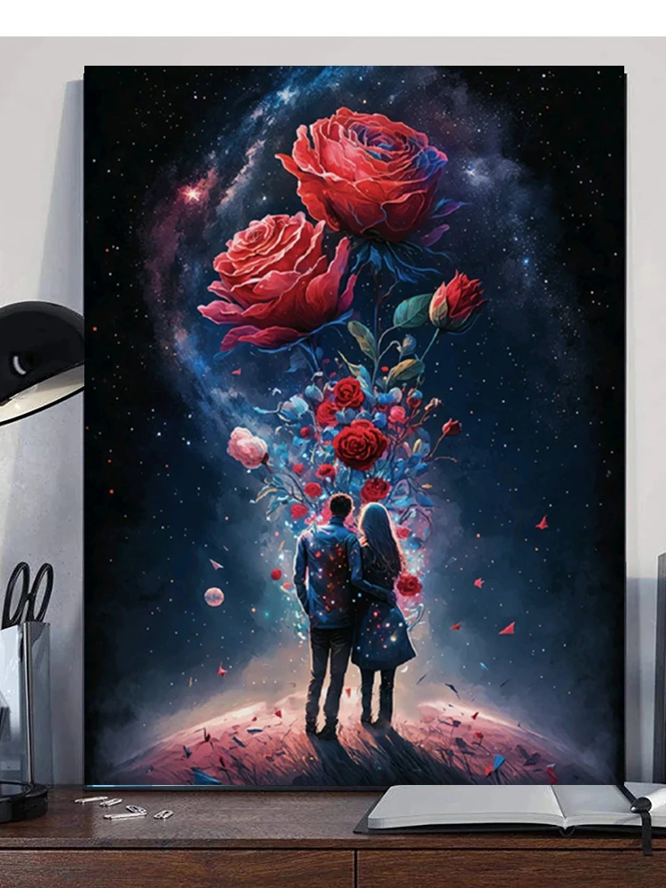 5D Diamond Painting Red Rose Beauty & The Beast Collage Kit