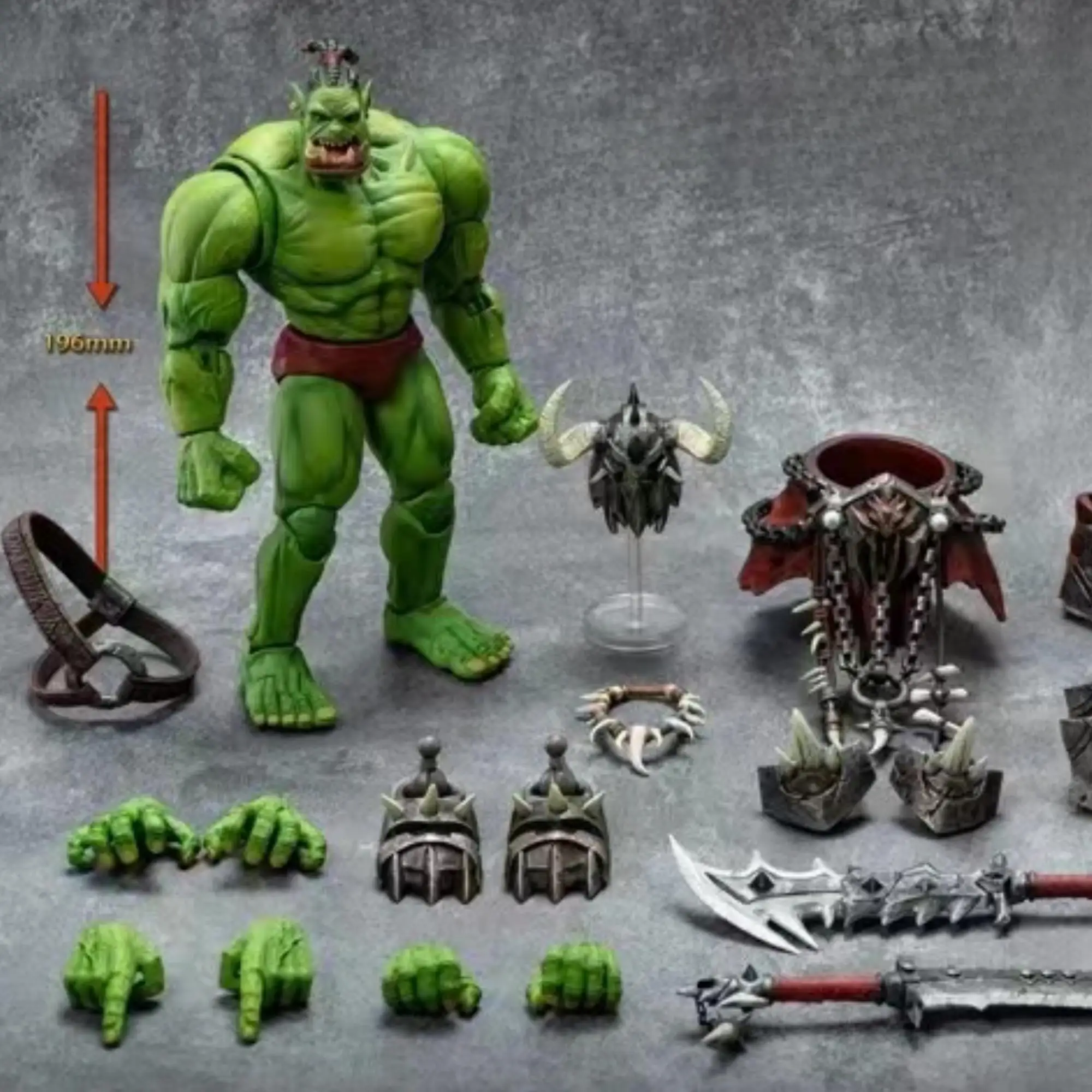 Фото В наличии Mithril Action No.02 Berserker масштаб 1/10 Избавитель Орды двойное лезвие Orc 20 см фигурка модели лучшая коллекция №2