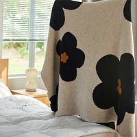 Korean Sunflower Knitted Blanket, Class A, Half-side, Velvet, Soft, Comfortable, Sofa, Office, Nap, Autumn and Winter 1