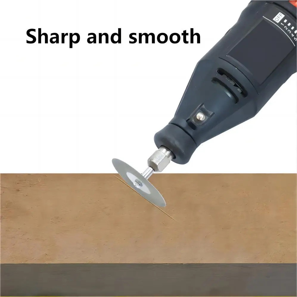 Mini Disc Diamond Cutting Disc+2 Spindle Blades Electric Grinding Slice Rotating Tool Abrasive Cutting Metal Multi Tool Blades