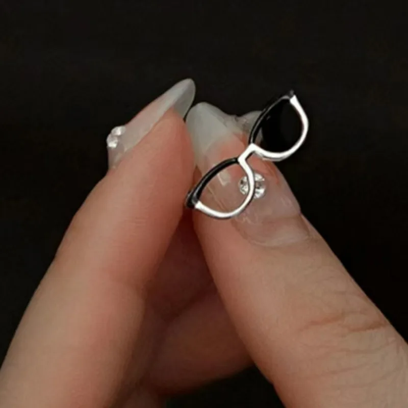 Creative Glasses Ring Funny Statement Adjustable Couple Rings for Men Women Y2k Kawaii Cute Finger Ring Friendship Jewelry Gifts