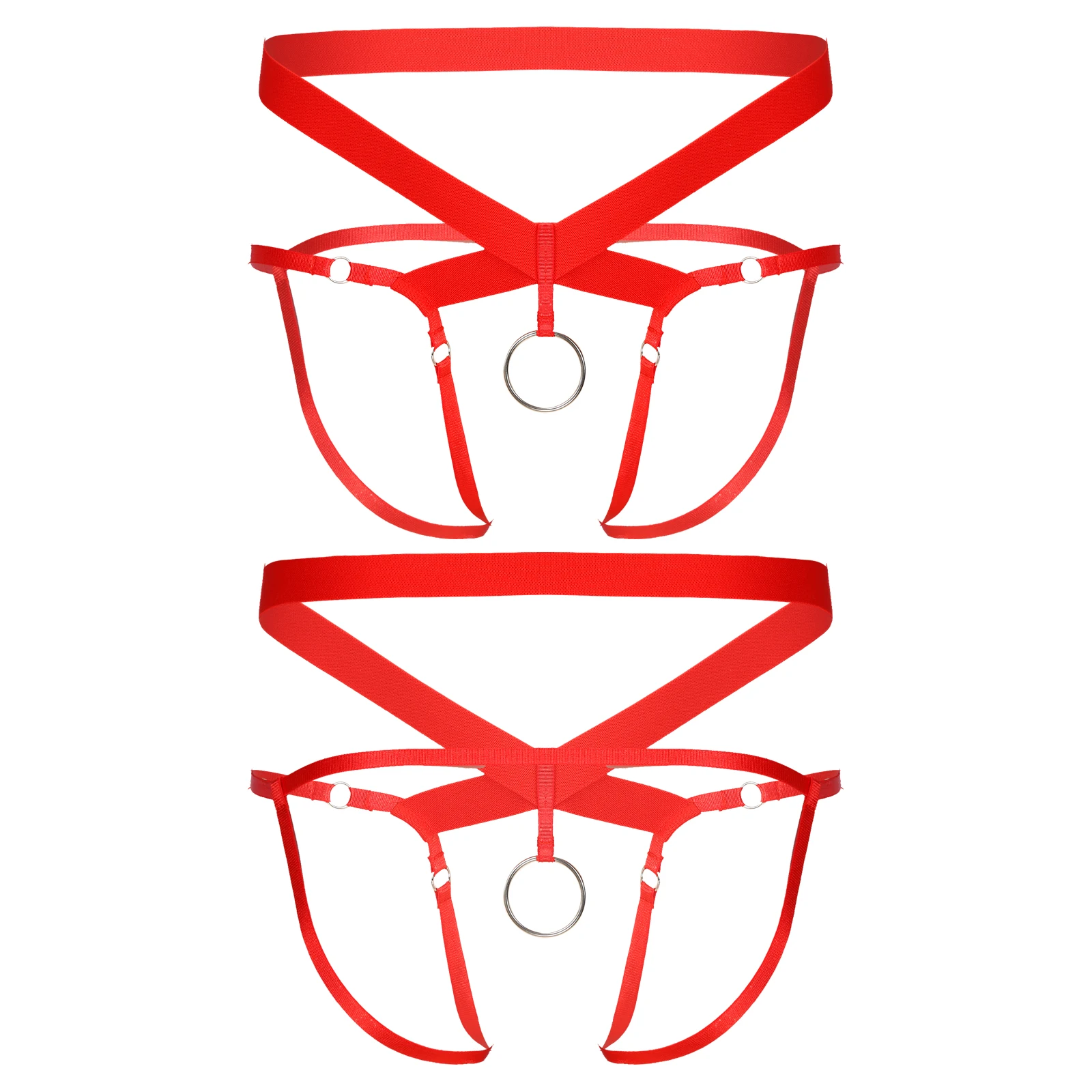 

Men Pure Crotchless Strappy Thongs with O-ring Beads Decor G-strings Low Rise Elastic Waistband T-back Underwear for Dating Gift