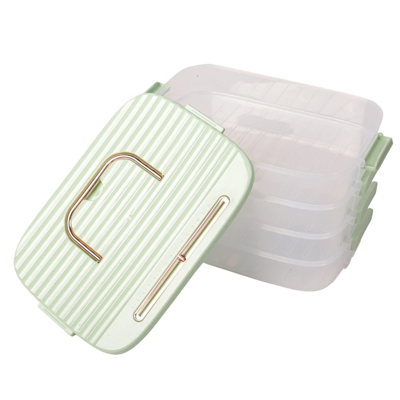 Dumpling Storage Box Refrigerator Freezer Box Food Grade Dumpling Freezer Kitchen Accessories Organizer Green
