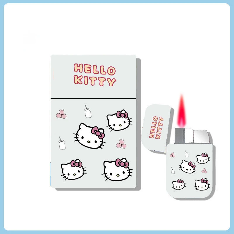 

New Candy Style Pink Flame Lighter Windproof Cute Cartoon Cigar Lighter Long Stripe Jet Portable Fuel lighter Smoking Accessorie
