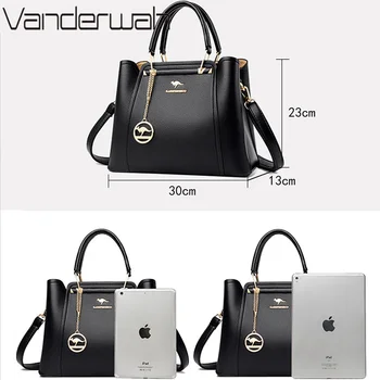 حقيبة كتف نسائية ثلاثية الطبقات فاخرة وواسعة — صورة 6