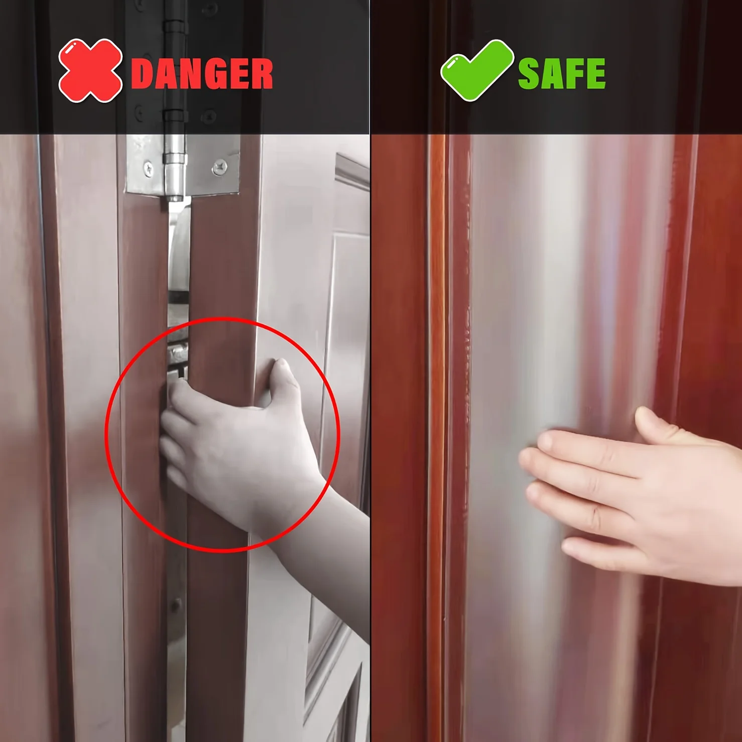 Premium Door Anti-Pinch Protector - 140cm Long, Heavy-Duty Finger Safety & Hinge Cover