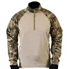 Casual Pullover Tops Combat Shirt Tactical Shirts 1/4 Zip Paintball Camping Hunting Clothes Work Men Clothing Wear-resisting 6