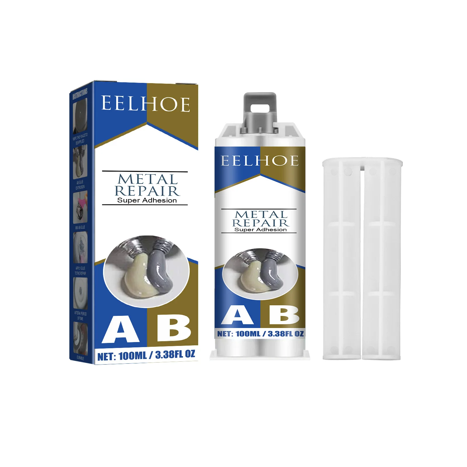 Description Picture 2 of itemMetal AB Casting Adhesive Filling Cracks Crack Plugging Quick Drying High Temperature Resistant Welding Metal Repair Agent